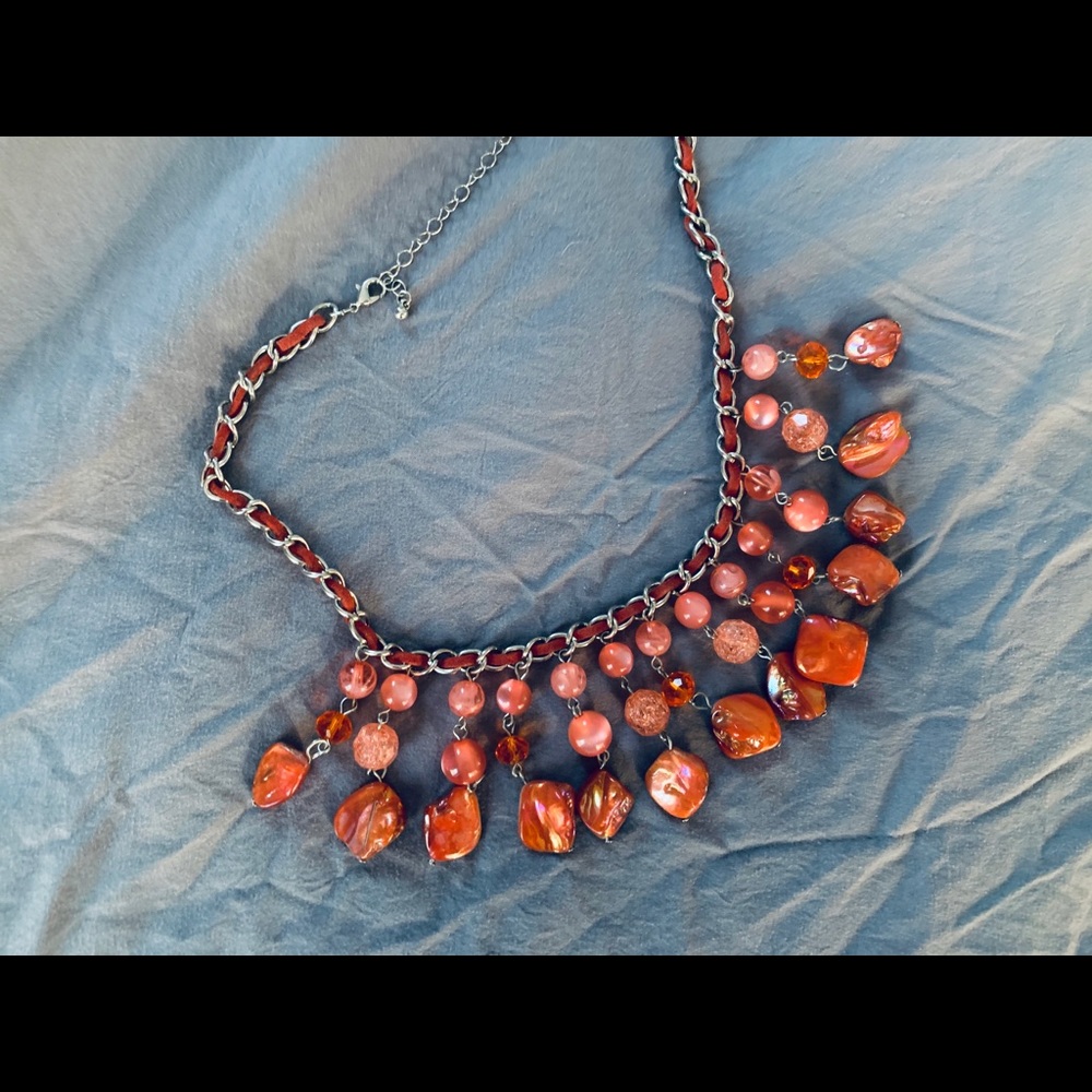 Statement Necklace - Burnt Orange